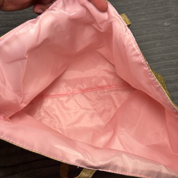 Estee Lauder‎ Tan STRAW-LOOK (cotton fabric) Beach Bag Large Tote - Picture 4 of 8